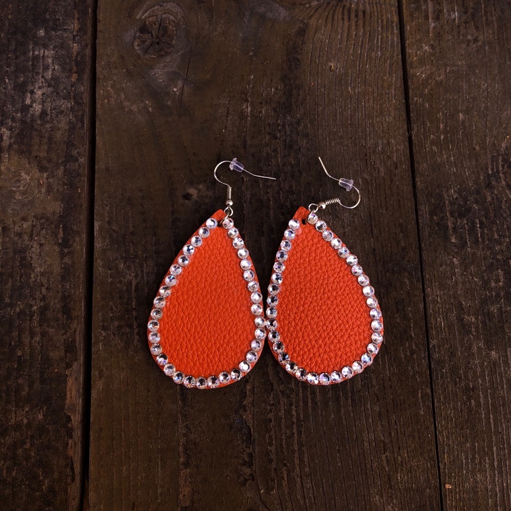 Handmade leather earrings
